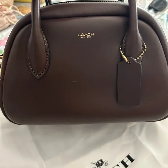 Coach Dark Brown Leather Satchel - Picture 2 of 8